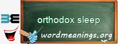 WordMeaning blackboard for orthodox sleep